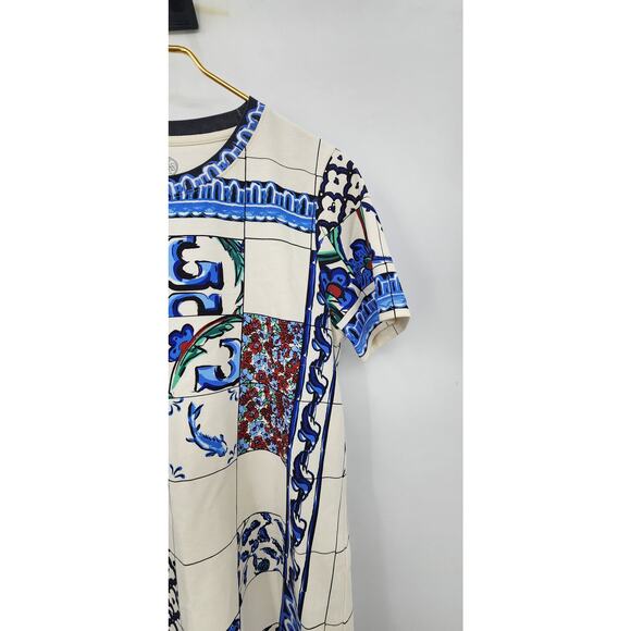 New NWOT Tory Burch Sequin Embellished Tile Mosaic T-Shirt Dress Pima Cotton M - Picture 6 of 10
